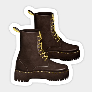 Dr Martens illustration boots autumn fall footwear Sticker